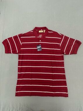 Vesi Sportswear Classic Men's Red Striped Polo Shirt